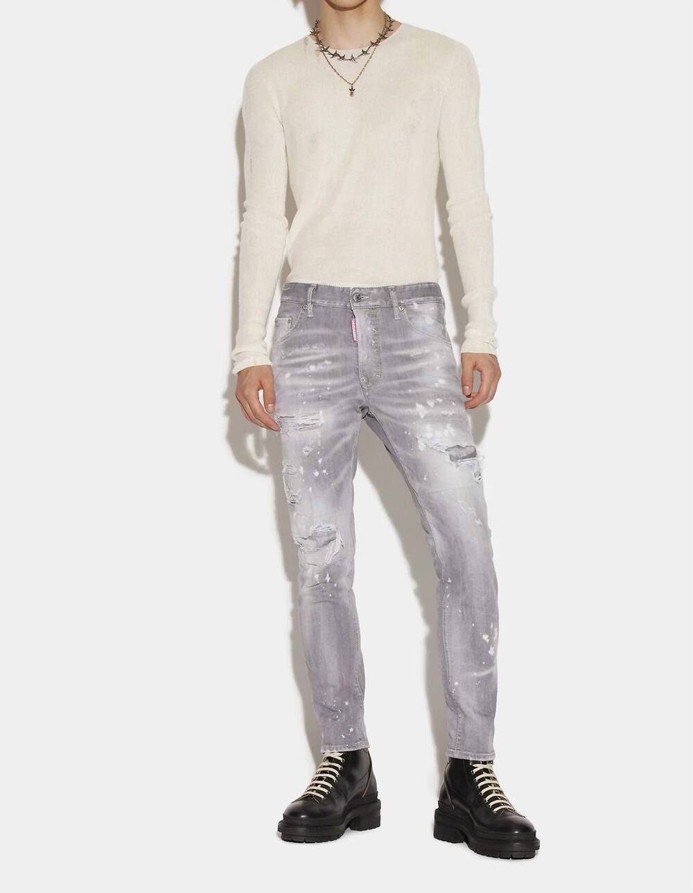 NEW DSQUARED2 skater denim jean in grey